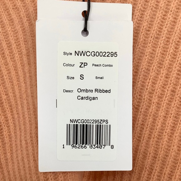 NEW! Naadam Size Small $395 Cashmere Ombre Ribbed Cardigan Peach Orange J6-12 - Picture 11 of 12